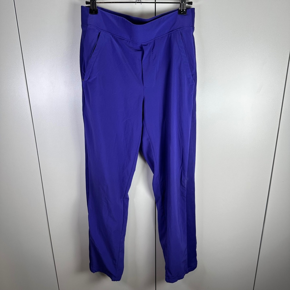 Athleta Womens 0/P Purple Jogger Pants Elastic Waist Ribbed‎ Detail Athleisure